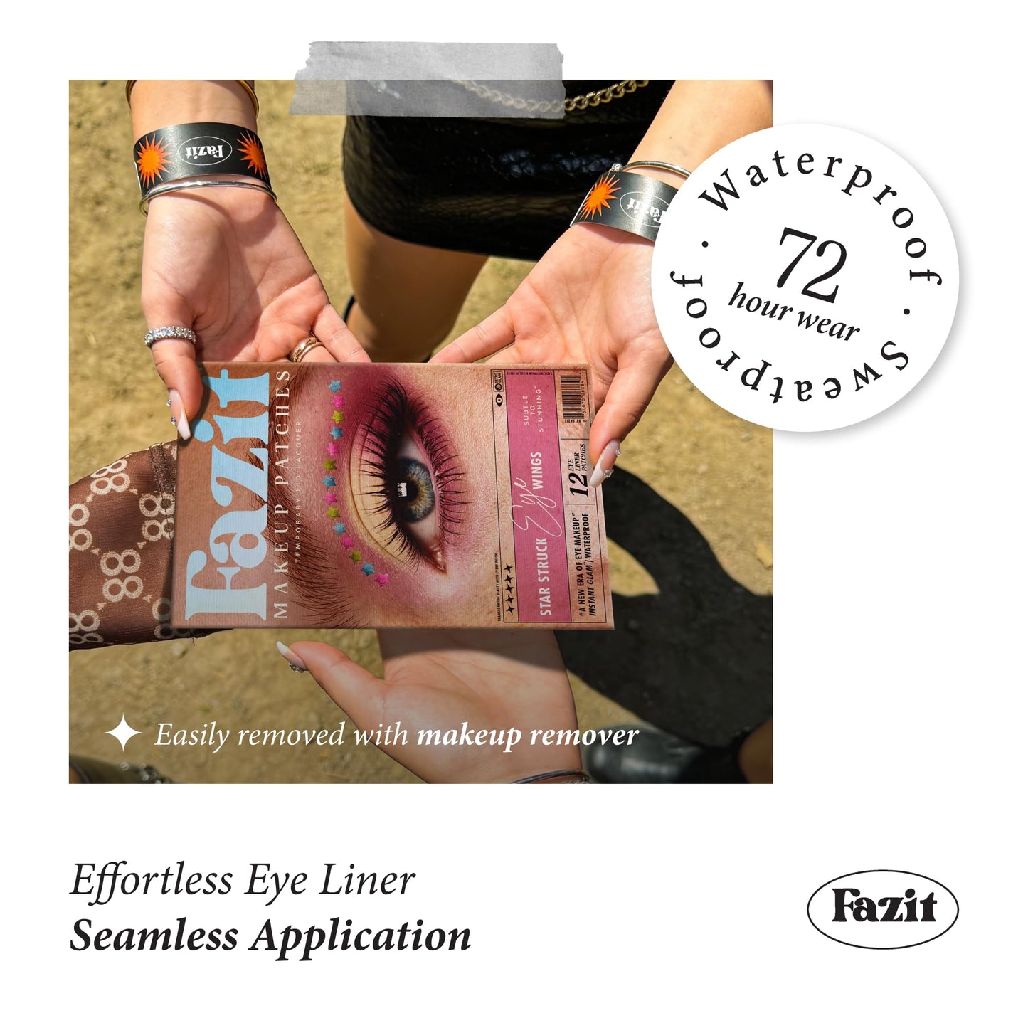 Fazit Makeup Patches - Star Struck Eye Wings - Glow Up Make-Up Patches - Cute Glitter Makeup Accessories for Women - Cosmetic Glitter for Face
