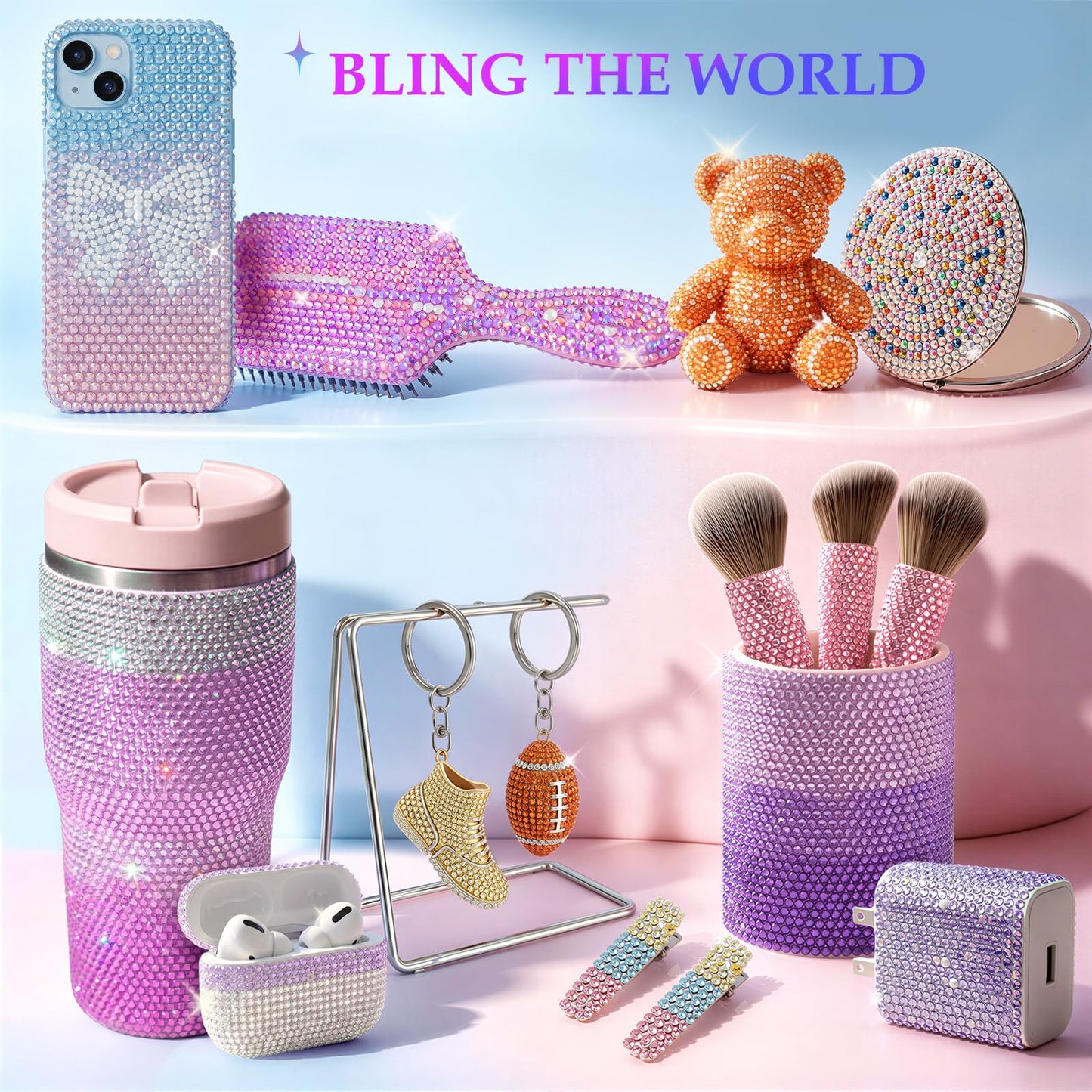 40000Pcs Jelly Rhinestones Bedazzling Kit, 30 Colors 3mm Flatback Gems for Diamond Art, Bedazzler Kit with B7000 Glue & Tools, All-in-One Bedazzling Beauty and Personal Care JGLXF