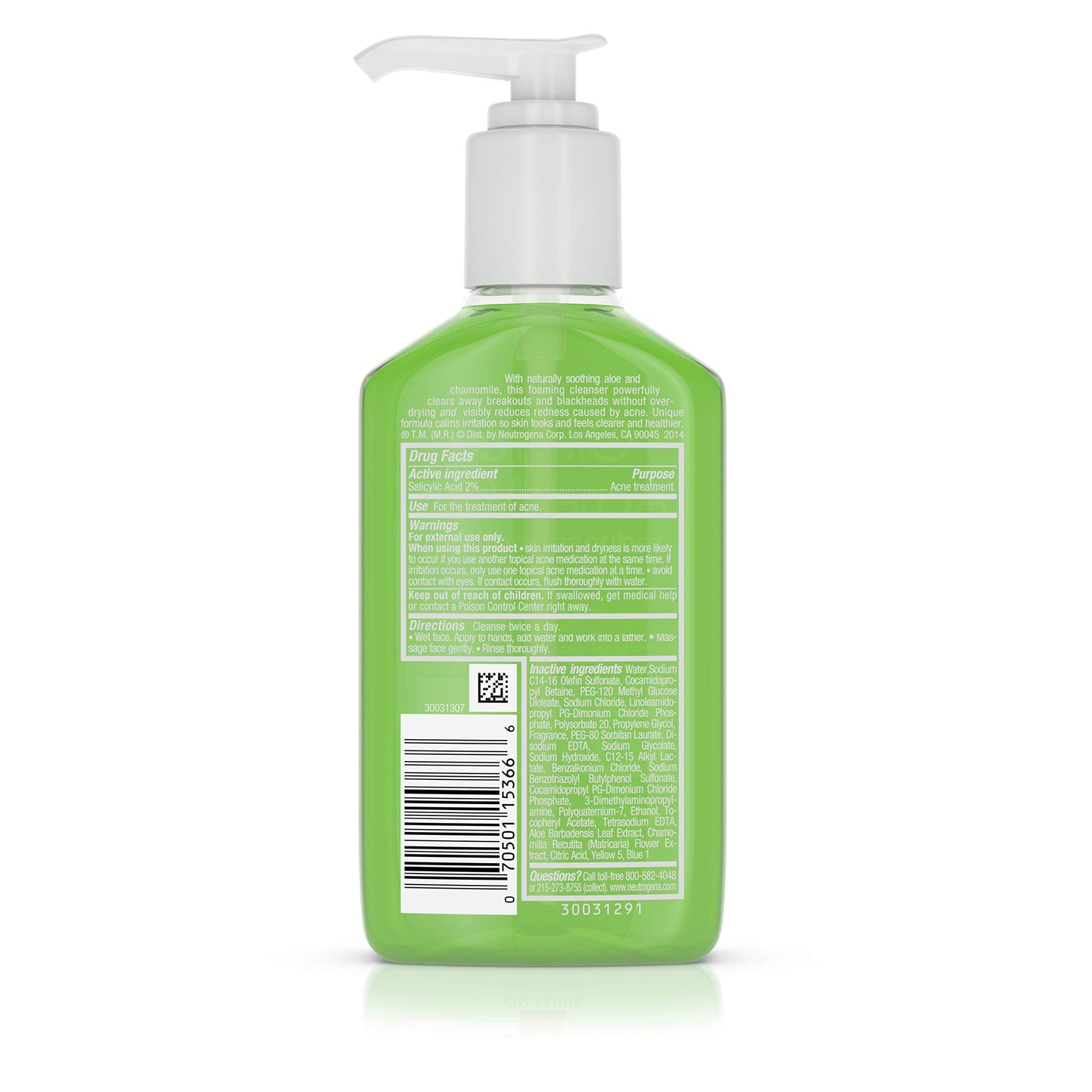 Neutrogena Oil-Free Acne and Redness Facial Cleanser, Soothing Face Wash with Salicylic Acid Acne Medicine, Aloe, and Chamomile to Reduce Facial Beauty and Personal Care Neutrogena