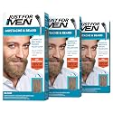 Just For Men Mustache & Beard, Beard Dye for Men with Brush Included, With Keratin Biotin Aloe and Coconut Oil for Healthy Facial Hair - Blond