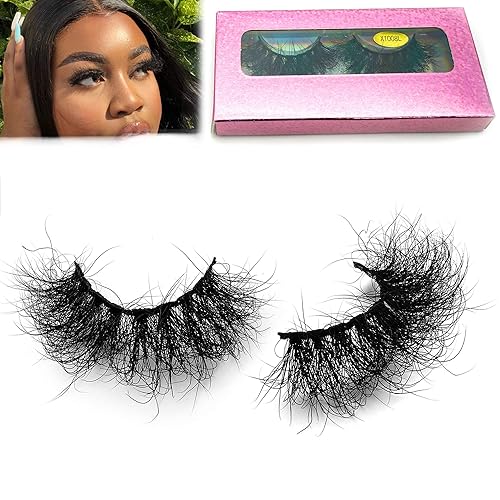 Fluffy Mink Lashes Miuhair False Eyelashes Natural Real Mink Lashes Fluffy Long 5D Dramatic Eyelashes for Women Full Lashes Durable Reusable Mink