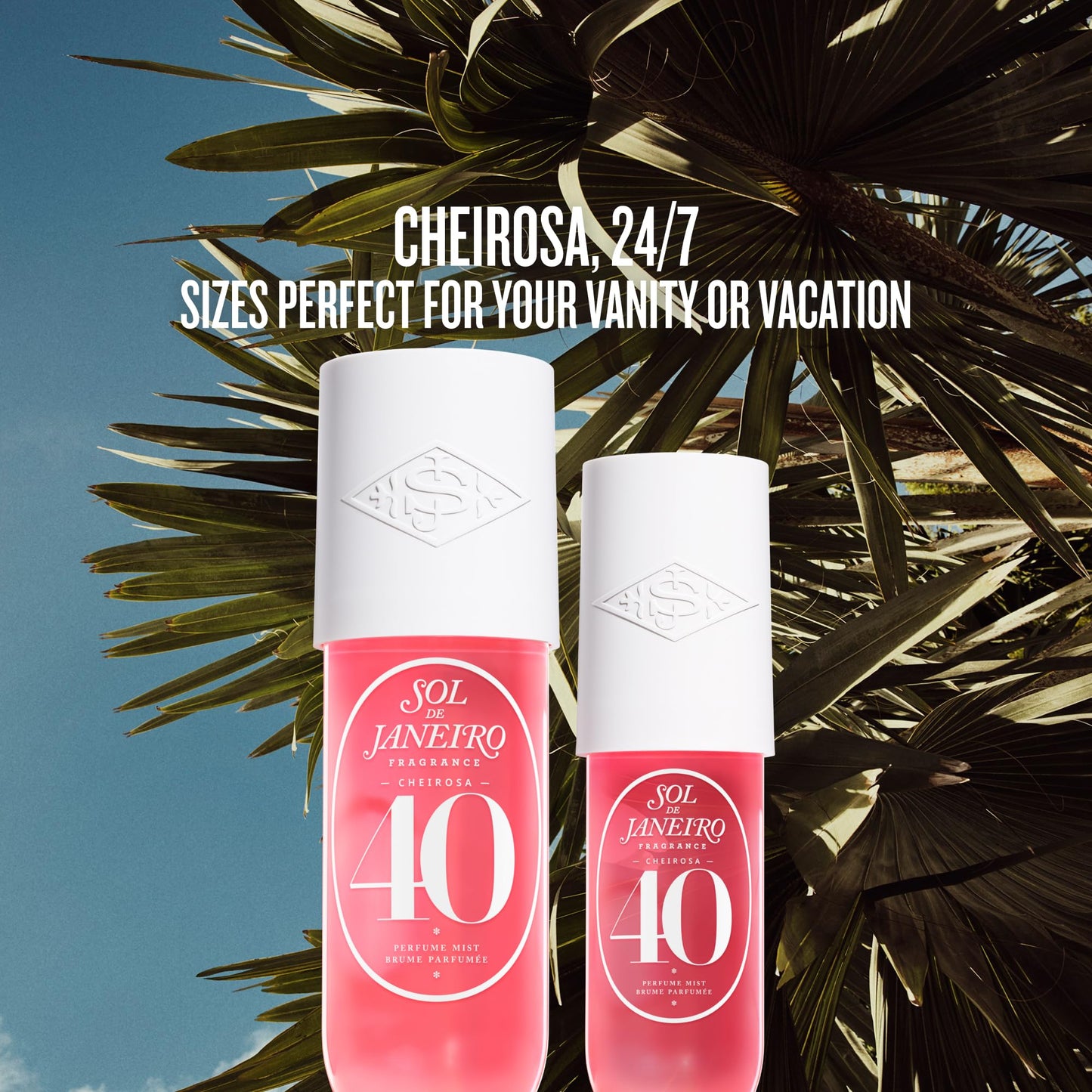Sol de Janeiro Cheirosa Hair & Body Fragrance Mist Full Size and Travel Size Set - Home and Away Bundle - 8.1 & 3 fl oz Duo (Cheirosa 40)
