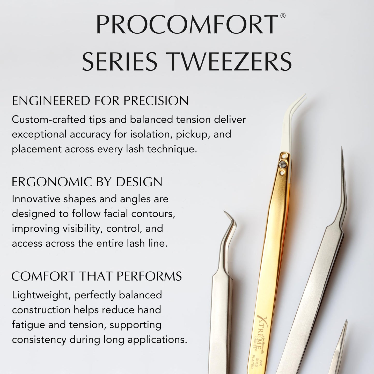 Xtreme Lashes ProComfort Professional Straight Tweezer, 5.5 Inches (14 CM), Stainless Steel Precision Pickup & Placement Lash Tweezers, Ergonomic Beauty and Personal Care Xtreme Lashes