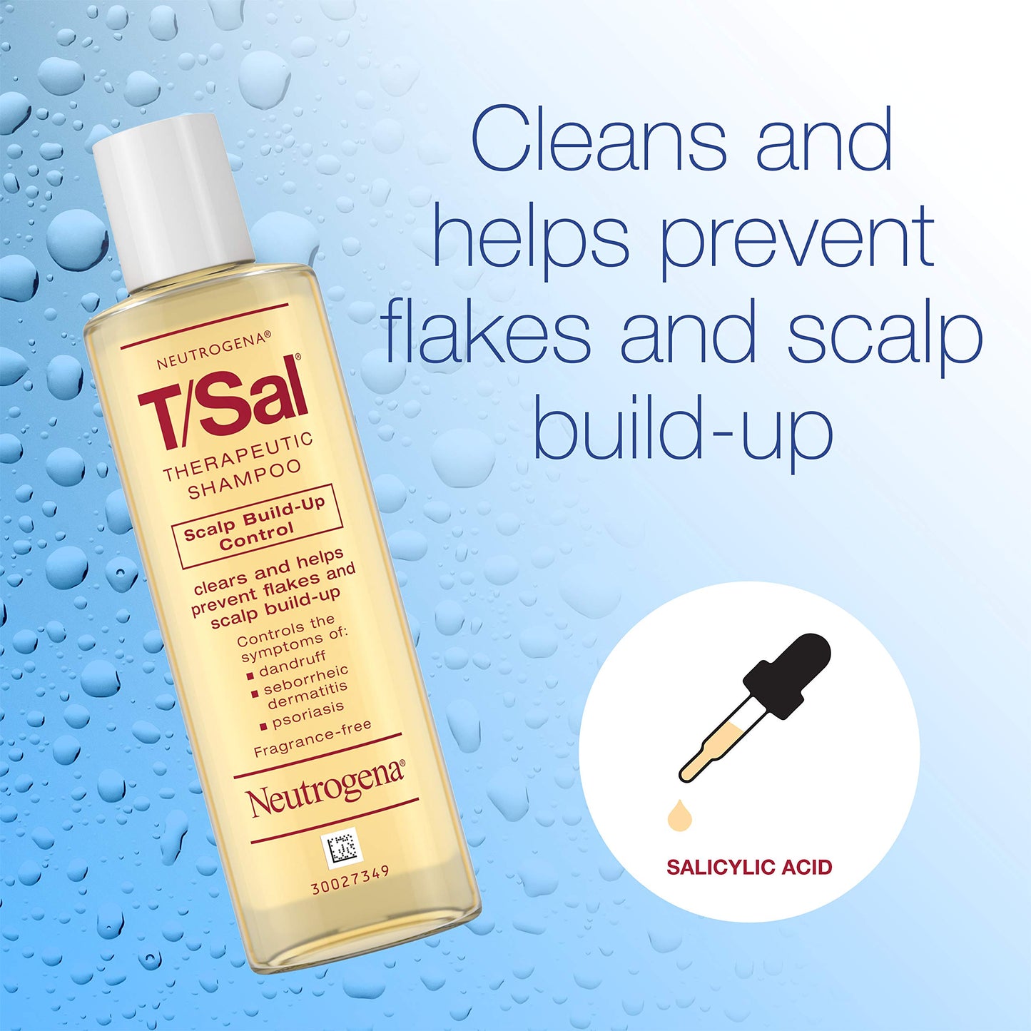 Neutrogena T/Sal Therapeutic Scalp Shampoo for Scalp Build-Up Control with 3% Salicylic Acid, Scalp Treatment for Dandruff, Scalp Psoriasis