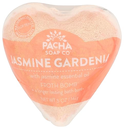 Pacha Soap Jasmine Gardenia Heart Froth Bomb, 5 Oz