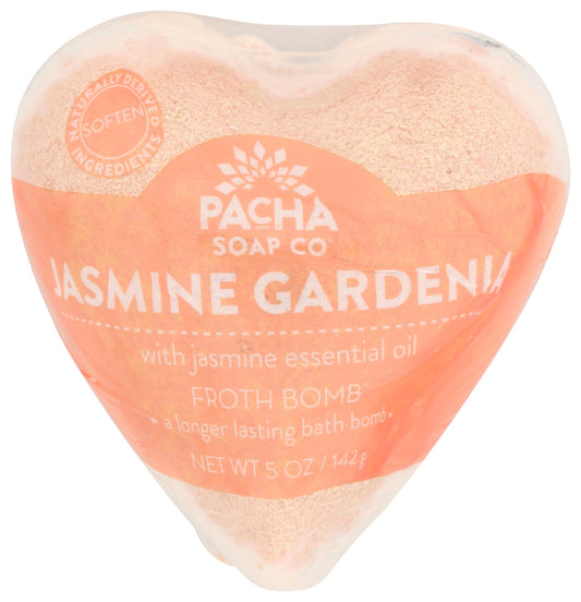 Pacha Soap Jasmine Gardenia Heart Froth Bomb, 5 Oz