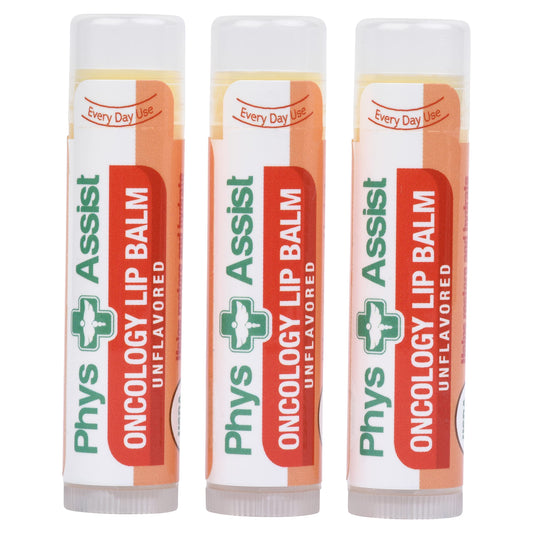 PhysAssist Oncology Lip Balm USDA Organic Unflavored Moisturize, Hydrate & Protect Dry parched lips during Chemo or Radio USDA Organic. 3 Pack Beauty & Personal Care PhysAssist