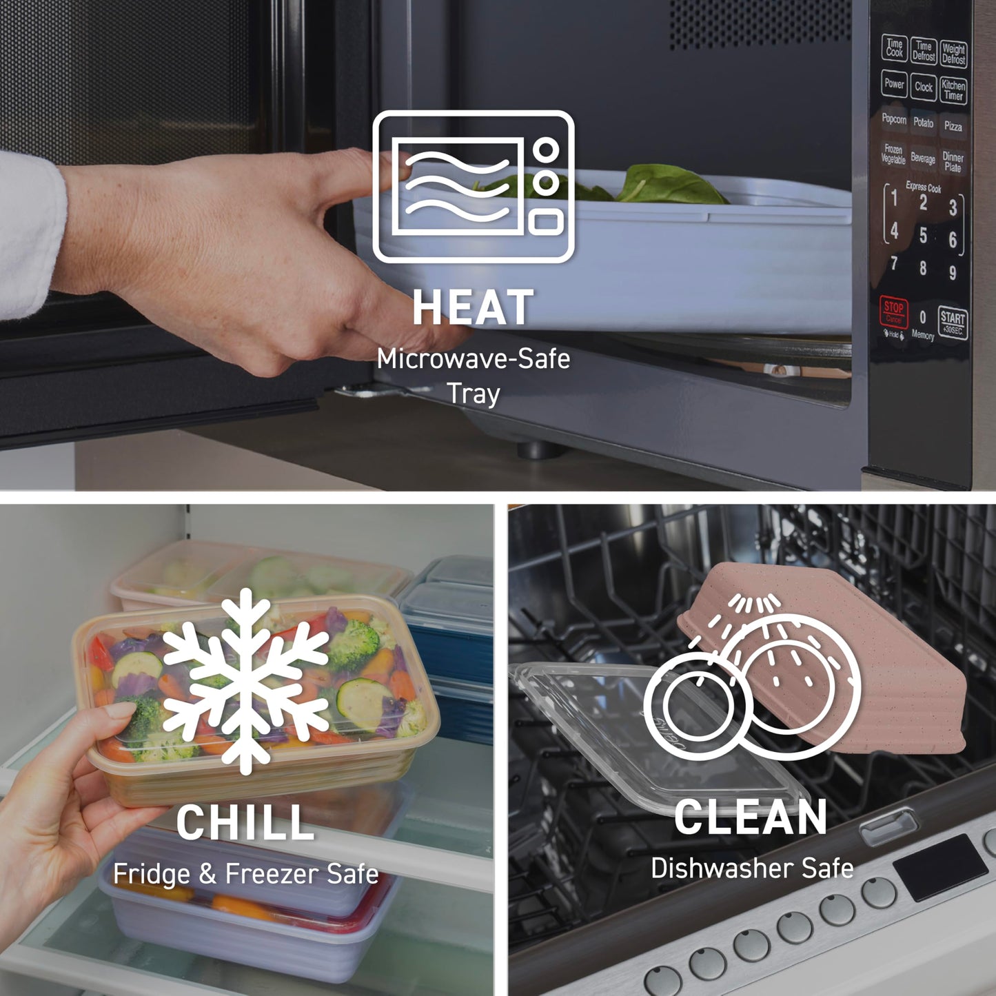 Bentgo Prep - 20-Piece 1-Compartment Reusable Meal Prep Containers with Lids, PFAS & BPA Free Materials, Durable, Microwave, Freezer, & Dishwasher…