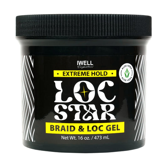 IWELL Signature Loc Star Braid & Loc Gel, 16 fl oz | Extreme Hold for Braids, Locs, Twists, Cornrows & Edges | Smooths & Tames Frizz | No Heavy