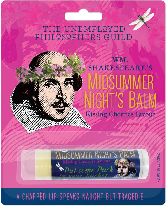The Unemployed Philosophers Guild Shakespeare's Midsummer Night's Lip Balm - Cherry Flavored, Cruelty-Free and Made in the USA from Natural