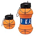 Maccabi Art Clip-On Collapsible BPA-Free Silicone Basketball Water Bottle for Kids, 18 Oz. Size