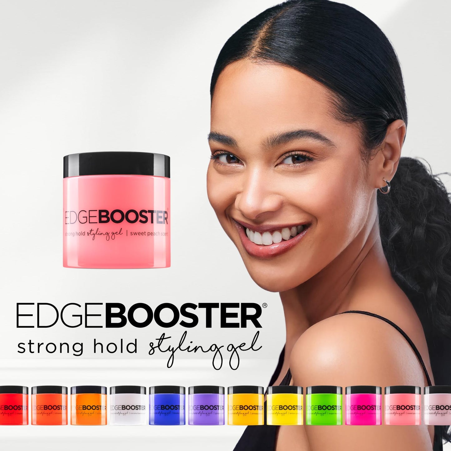 Style Factor EDGE BOOSTER® Strong Hold Styling Gel | Alcohol-Free Hair Gel with Camellia Sinensis Seed Oil for Curly, Wavy & Sleek Styles | Frizz