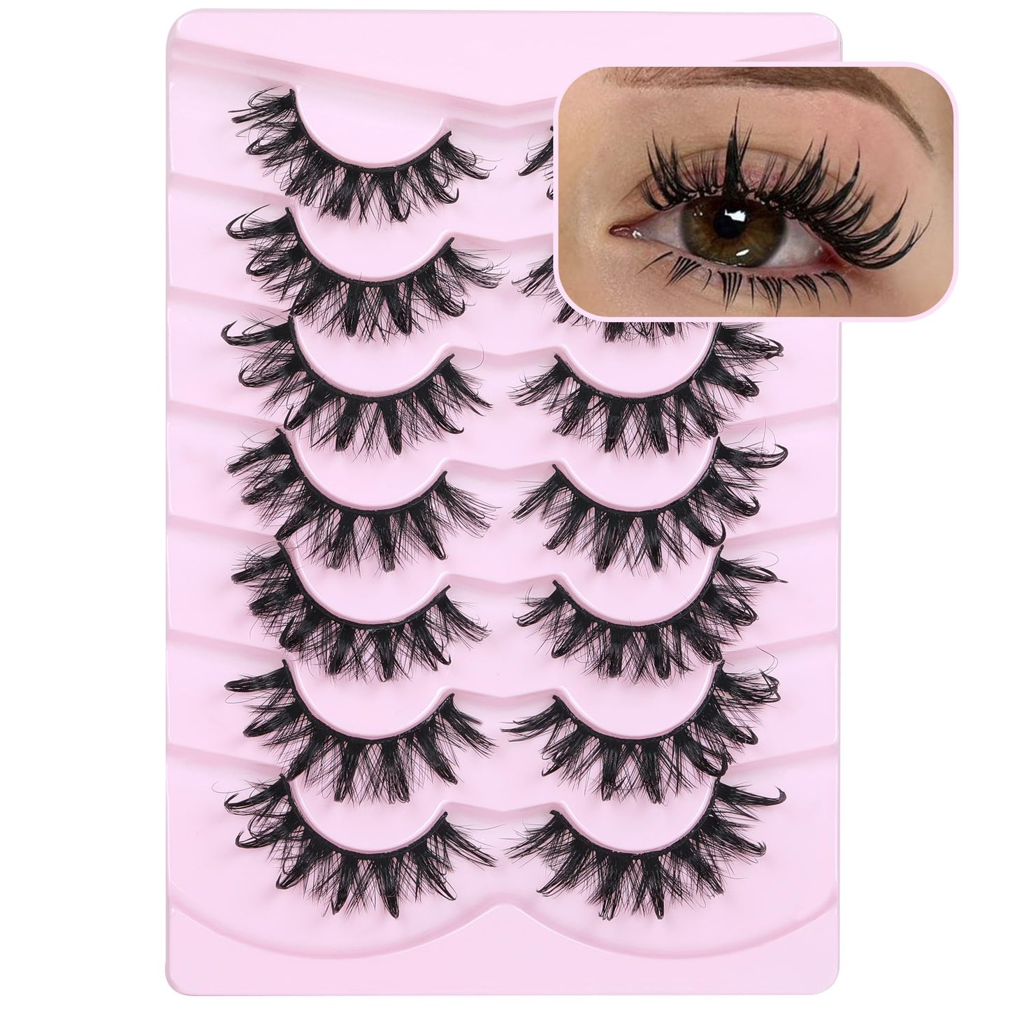 Lashes Wispy False Eyelashes Natural Fairy Fake Eyelashes Cat Eye Lashes Mink Long Strip Eyelashes Doll Manga Lashes 7 Pairs C Curly Lashes Pack by Beauty and Personal Care ALICROWN HAIR