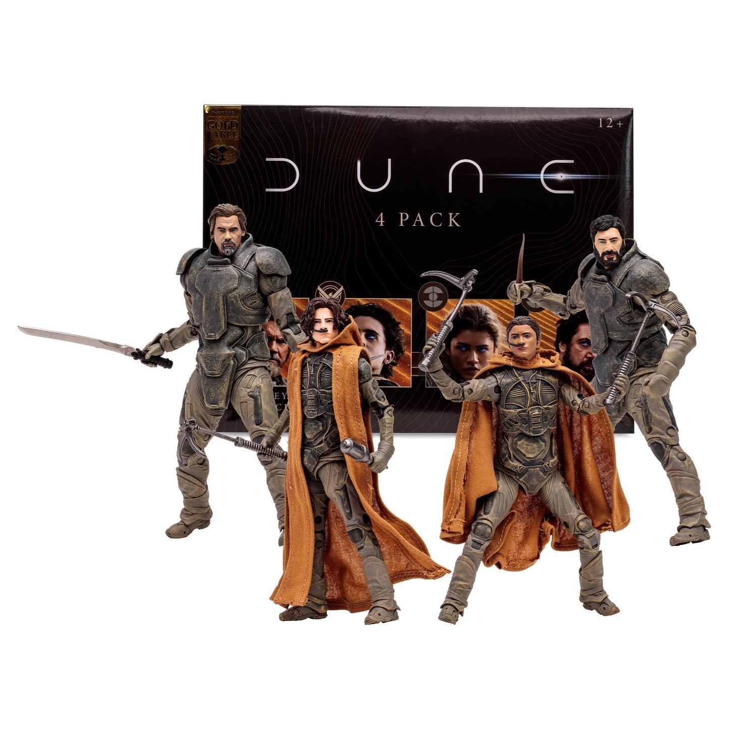McFarlane Toys - Dune: Part Two Gurney Halleck Paul Atreides Chani Stilgar 4pk, Gold Label, Amazon Exclusive