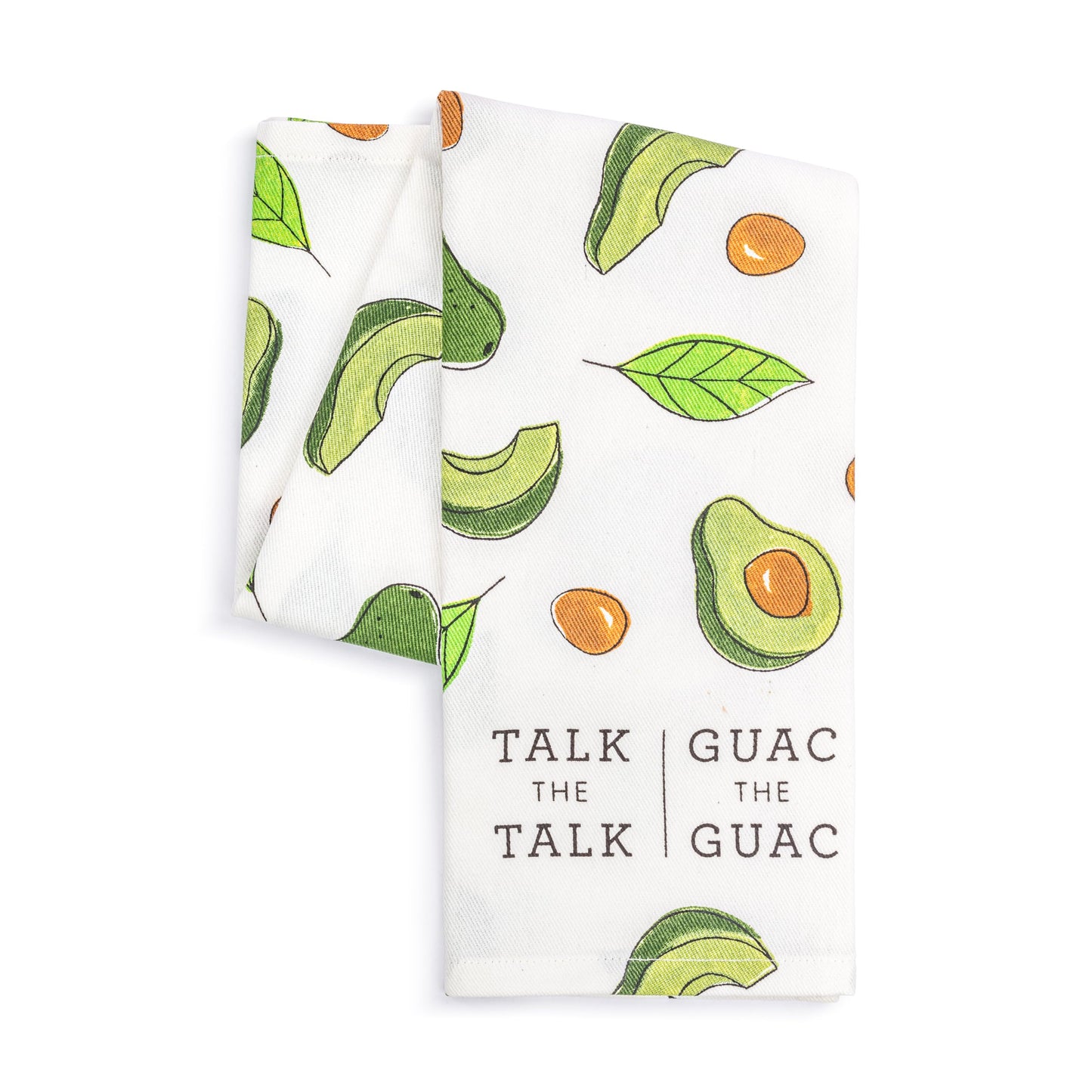 DEMDACO byDesign Serving Collection Talk The Talk Guac The Guac Green Avocado 17 x 28 Cotton Twill Absorbent Kitchen Dish Hand Towel