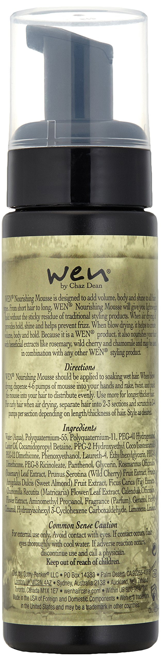 WEN by Chaz Dean Sweet Almond Mint Nourishing Mousse, 7.5 Fl Oz