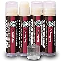 Earth's Daughter SPF Lip Balm Cherry Flavor 4-Pack Stocking Stuffers - Lip Sunscreen, SPF 15, Organic Ingredients, Beeswax, Coconut Oil, Vitamin E