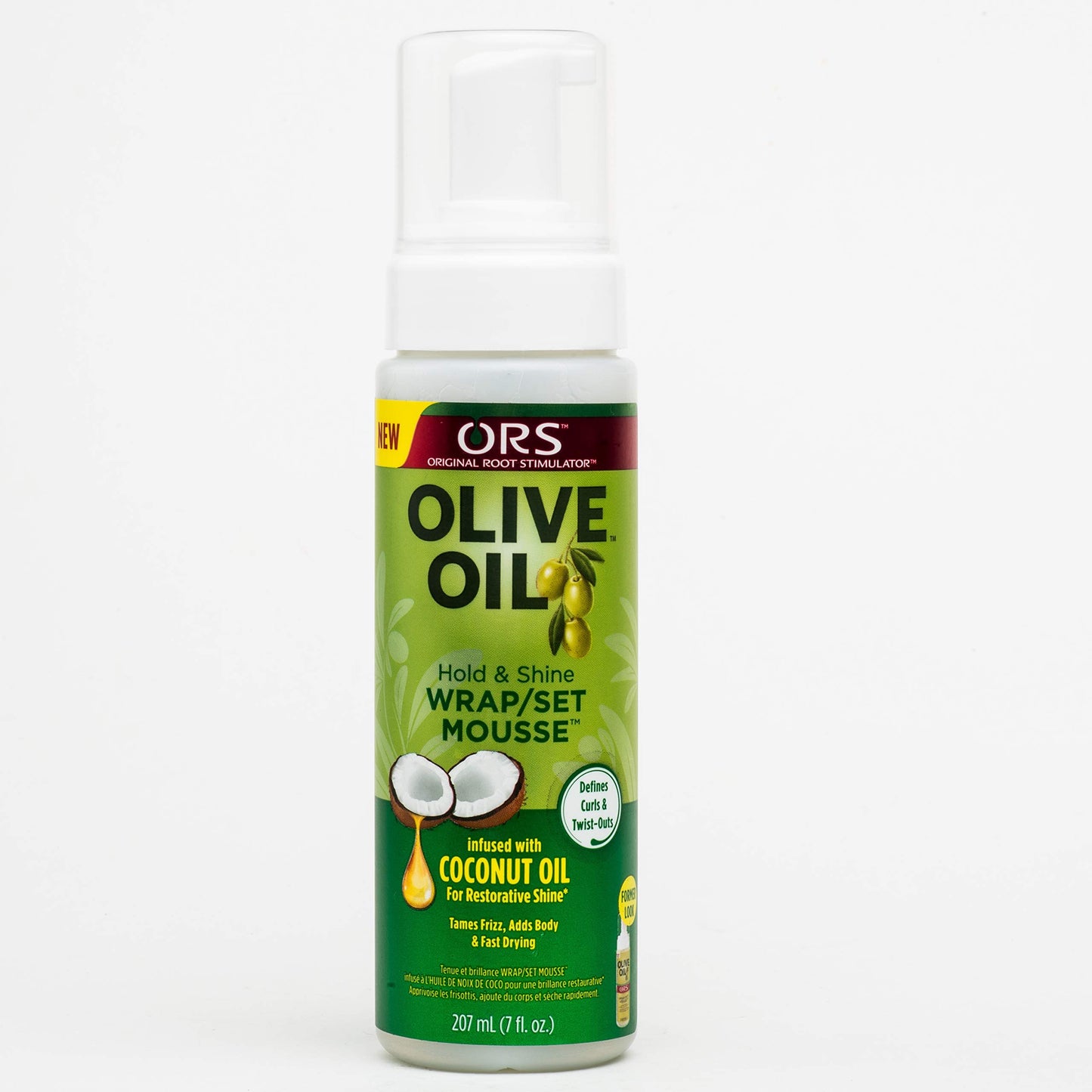 Ors Olive Oil Mousse Wrap/Set Hold & Shine Coconut Oil 7 Ounce (207ml) (2 Pack)
