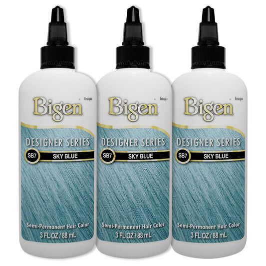 Bigen SB7 Sky Blue Designer Series Semi-Permanent Hair Color (pack of 3)