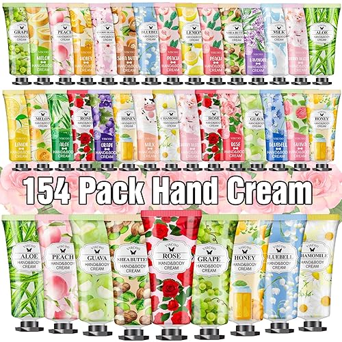 VISCOO 154 Pack Hand Cream Gifts Set for Women, Stocking Stuffers for Women Teengirls, Christmas Gifts, Bulk Gifts,Small Gifts,Mini Moisturizing Hand