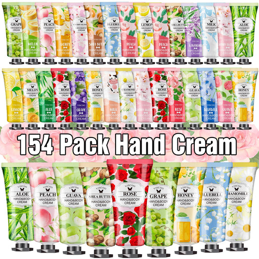 VISCOO 154 Pack Hand Cream Gifts Set for Women, Stocking Stuffers for Women Teengirls, Christmas Gifts, Bulk Gifts,Small Gifts,Mini Moisturizing Hand