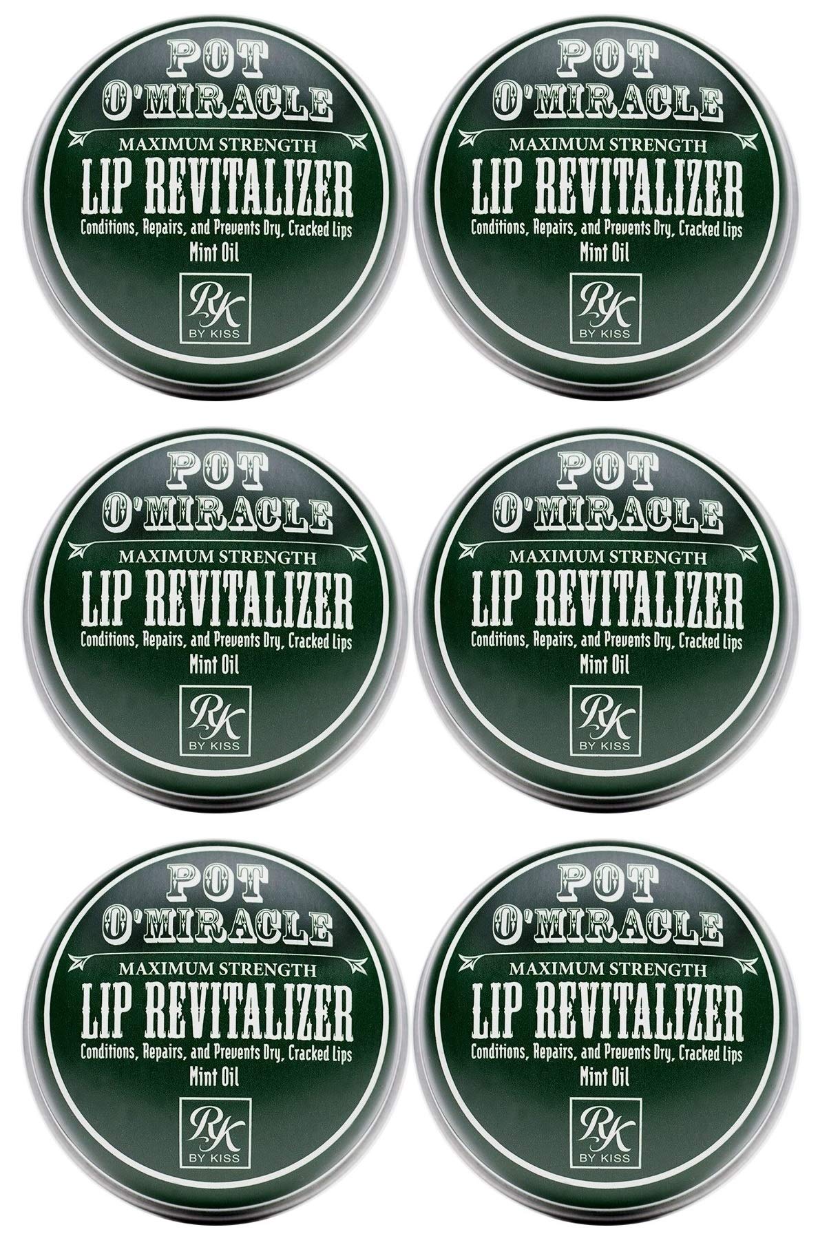 Ruby Kisses Pot O' Miracle Maximum Strength Lip Revitalizer Lip Balm (Mint-6 Pack)