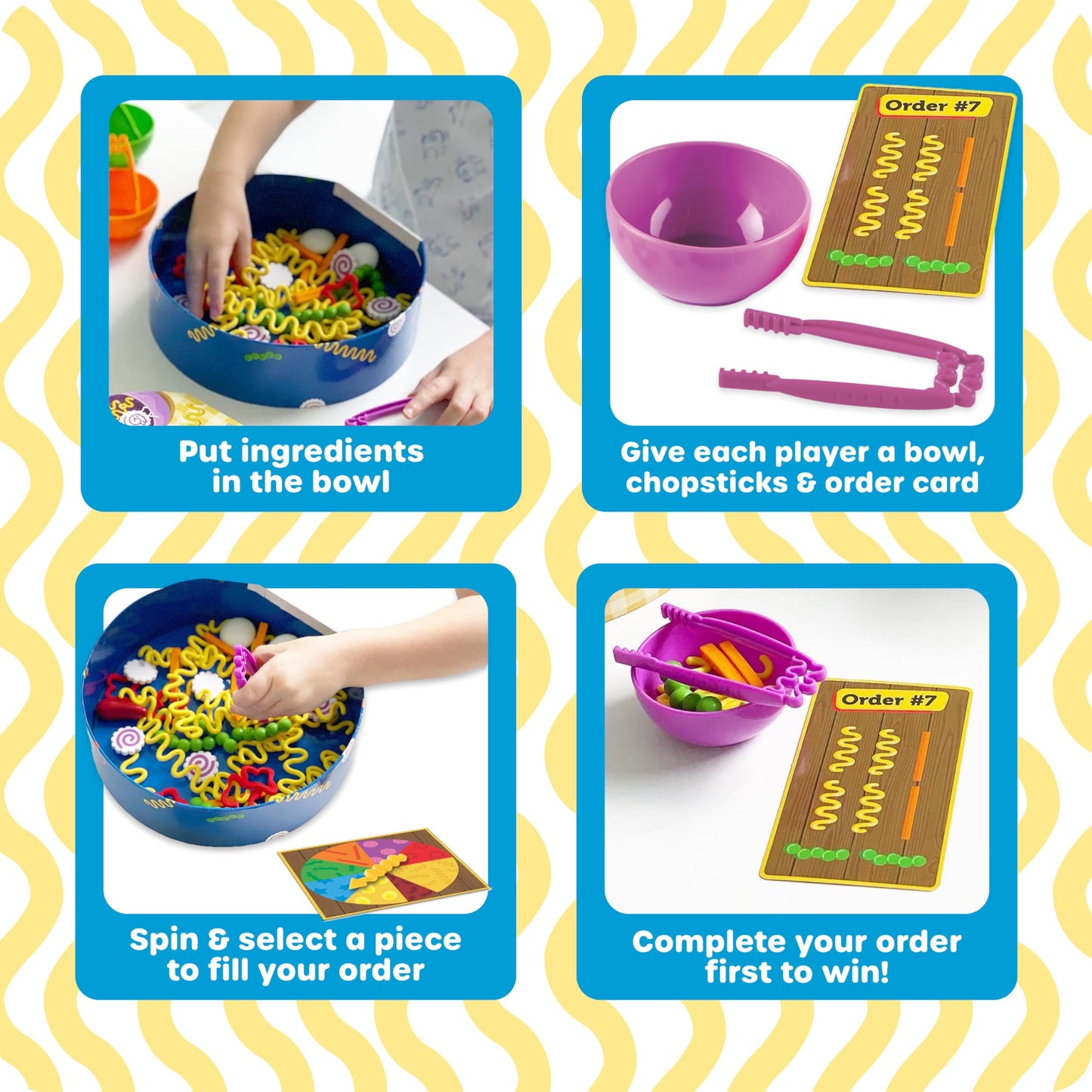 Learning Resources Noodle Knockout! Fine Motor Game,Fine Motor Skills Toys, 67 Pieces, Ages 4+