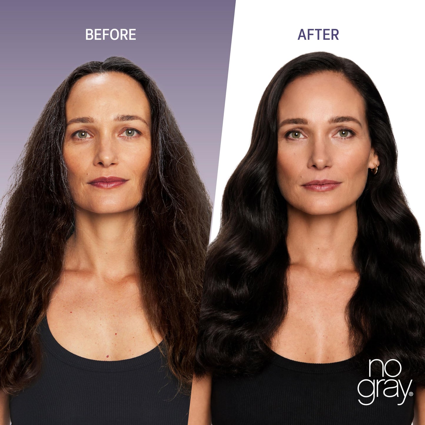 No Gray Quick Permanent Hair Color Shampoo, Dark Brown, 8.45 oz