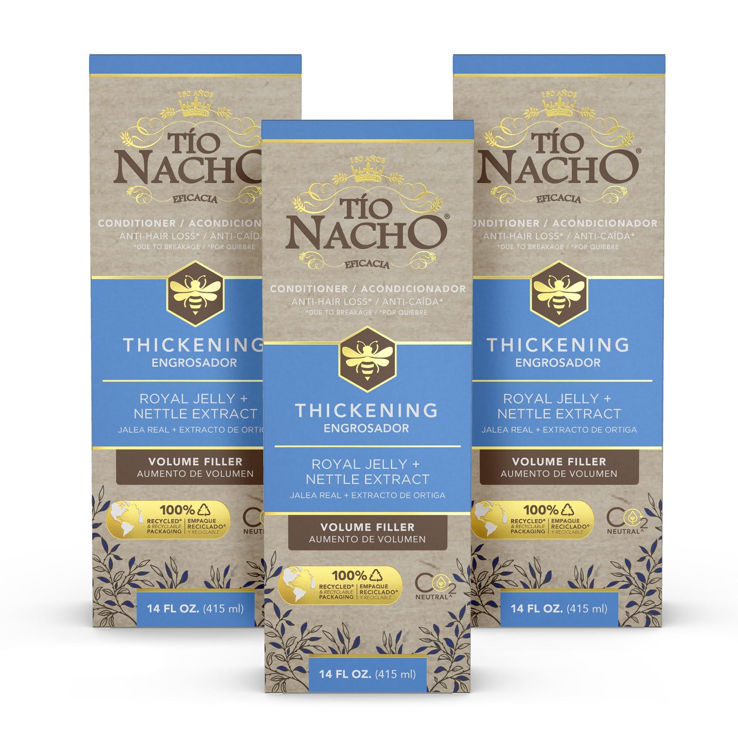 Tio Nacho Thickening Conditioner with Royal Jelly and Natural Extracts - Hair Loss Conditioner for Men and Women - Volumizing Formula for Fine