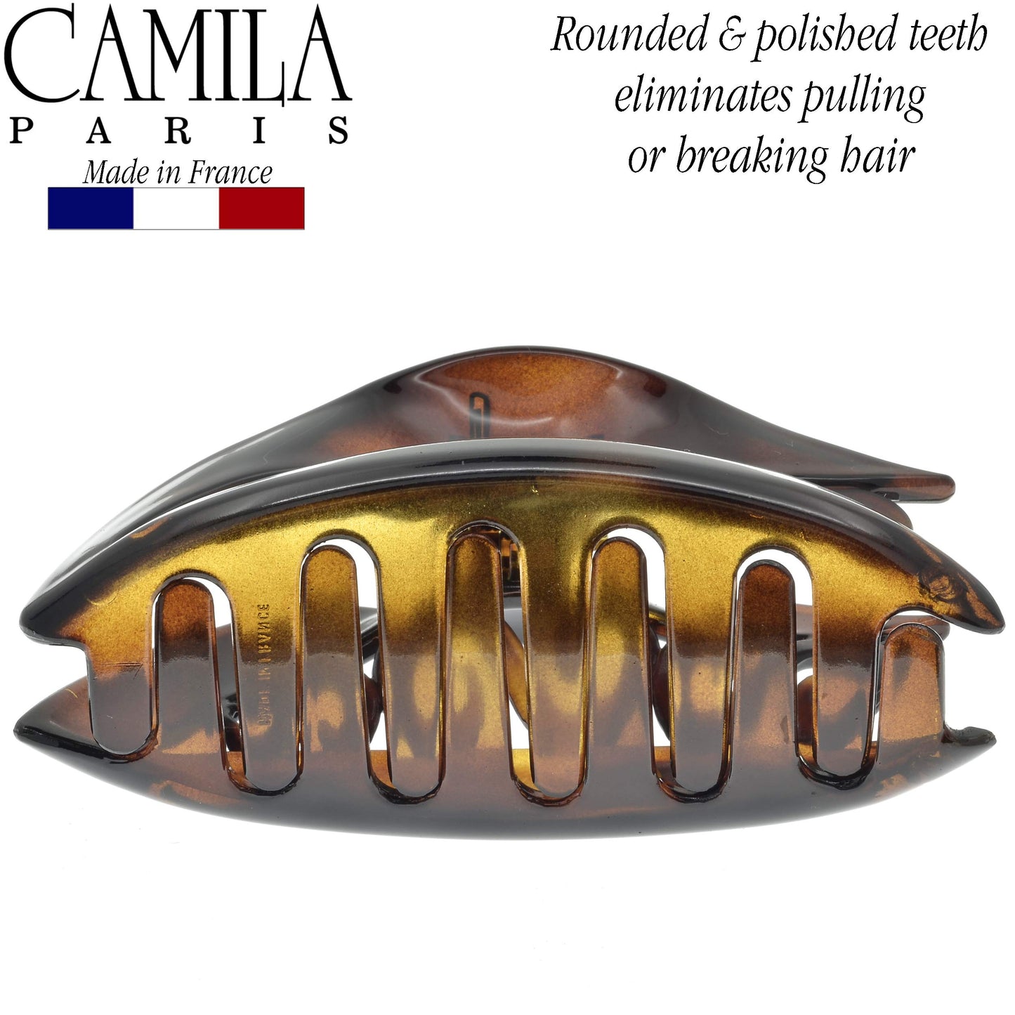 Camila Paris CP2144 French Hair Clip for Women for Thick Hair and Long Curly Wavy Hair, Tortoise Shell, Girls Hair Claw Clips Hair Accessories
