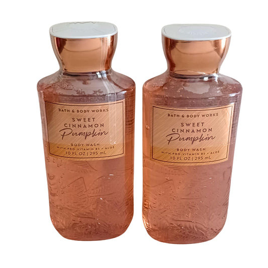 Bath & Body Works Shea + Vitamin E Shower Gel, Set of 2, 10oz Each (Sweet Cinnamon Pumpkin) Beauty & Personal Care Bath & Body Works