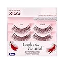 KISS Looks So Natural False Eyelashes Double Pack, Lightweight & Comfortable, Tapered End Technology, Reusable, Cruelty-Free, Contact Lens Friendly