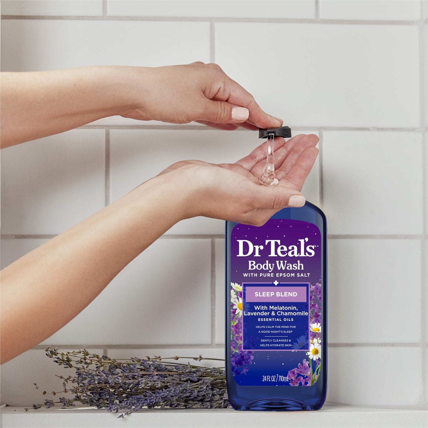 Dr Teal's Sleep Body Wash with Melatonin, Lavender & Chamomile & Essential Oil Blend, 24 fl oz. Beauty & Personal Care Dr Teal's