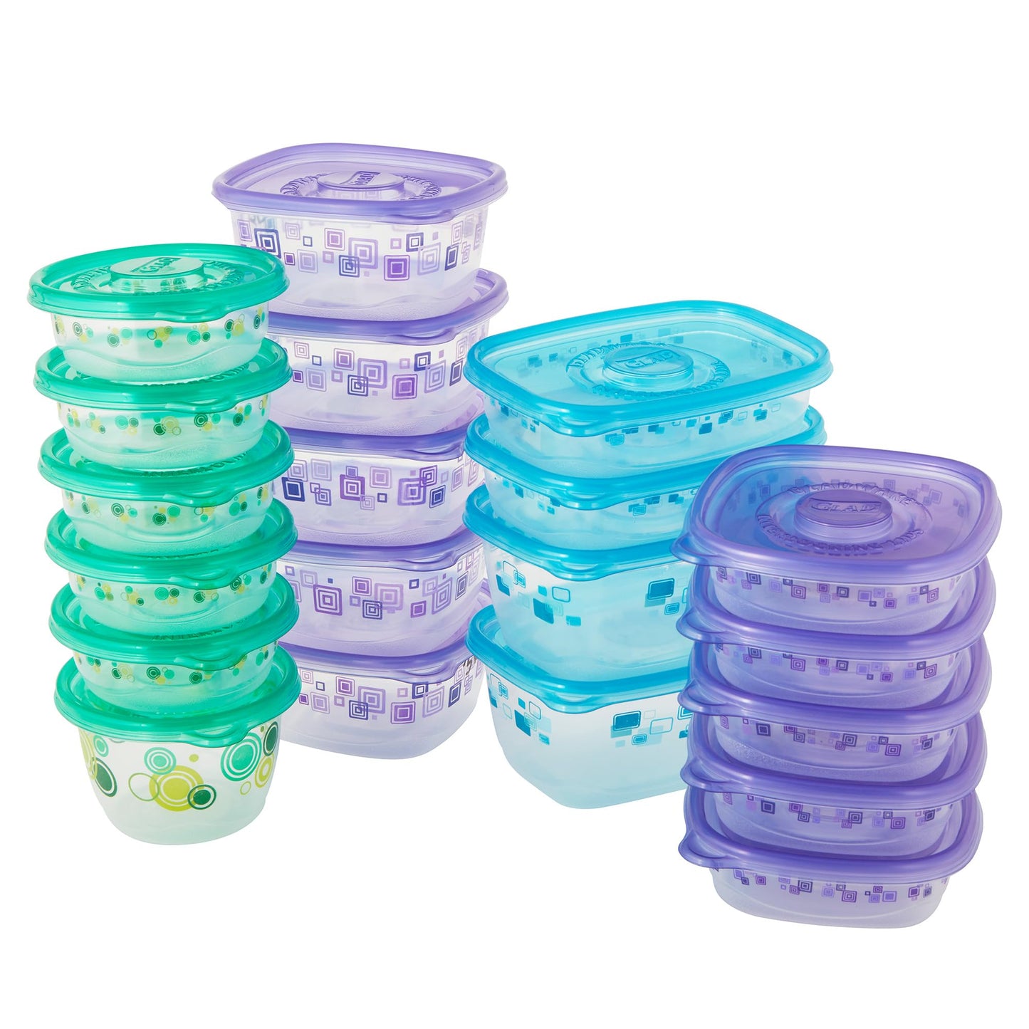 Glad Food Storage Containers - Food Container Variety Pack - 20 Containers - 40 Piece Set