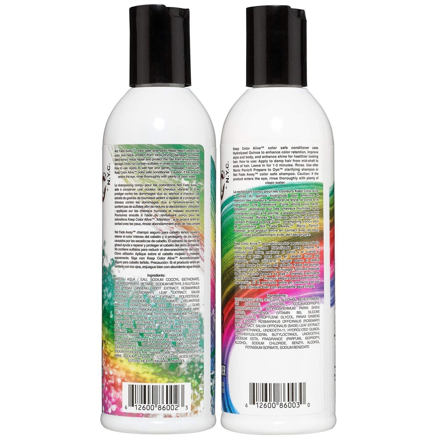 MANIC PANIC Shampoo & Conditioner Set for Color Treated Hair - Extend Color, Moisturize & Volumize - Repair Damaged Hair & Prevent Tangling - Sulfate