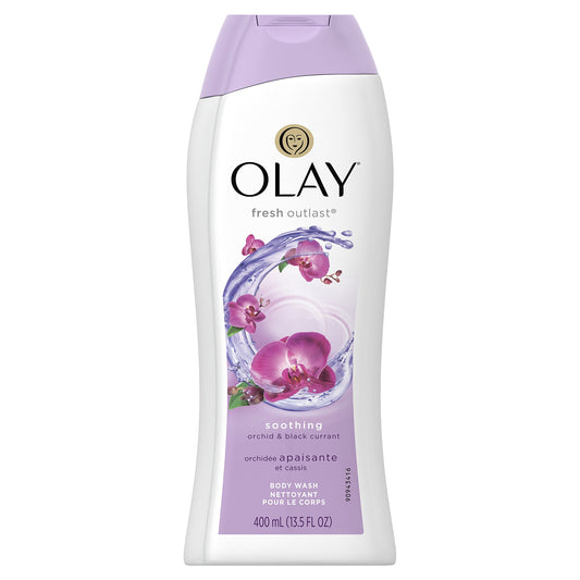 Olay Fresh Outlast Soothing Orchid & Black Currant Body Wash 13.5 oz, Packaging May Vary