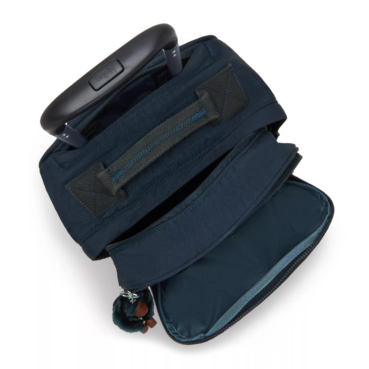Kipling Women's Gaze Large Rolling, Durable, Wheeled Backpack with Adjustable Shoulder Straps, Nylon Book Bag, True Blue Tonal, 8.25" L x 17.25" H x 12.25" D,100352251