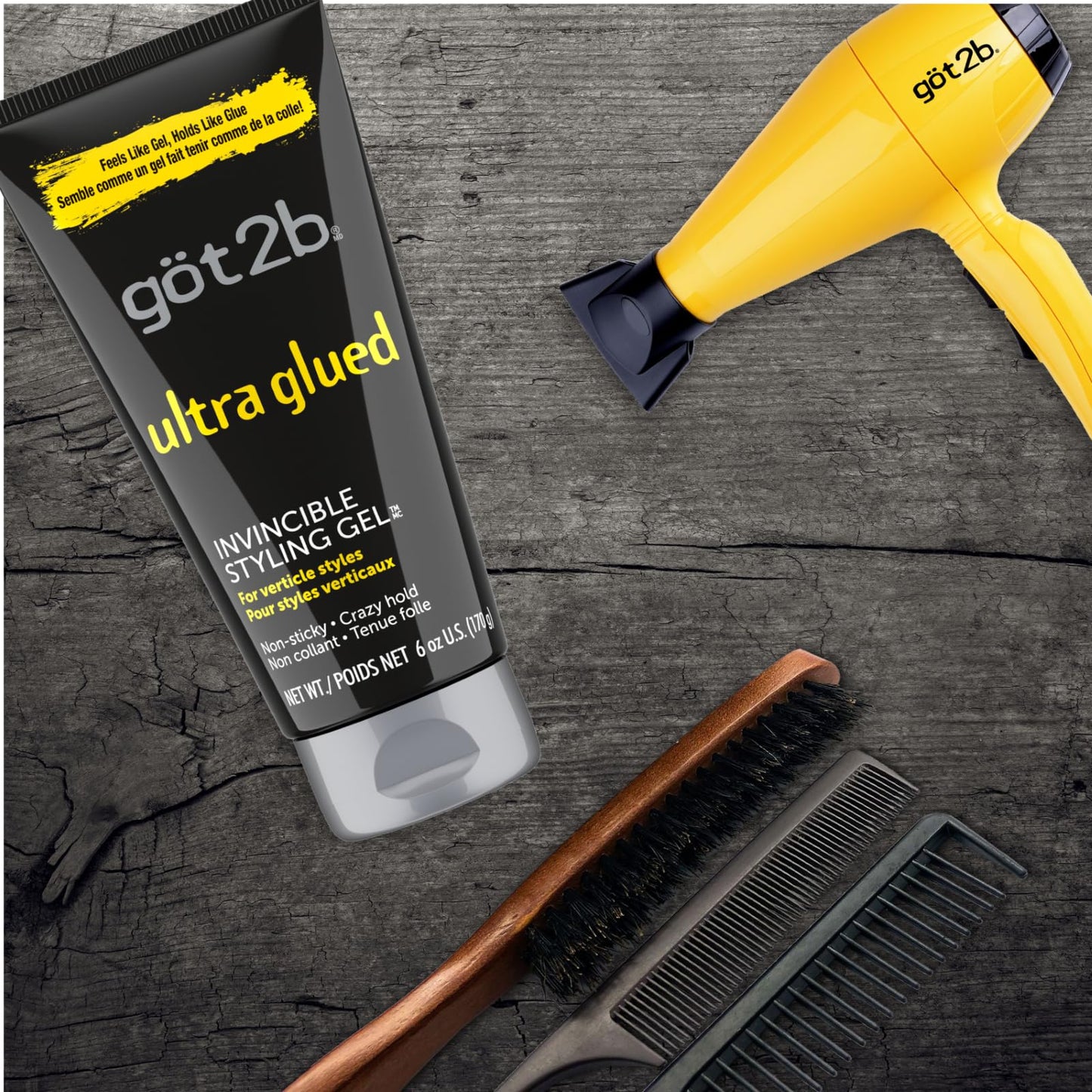 Got2b Ultra Glued Invincible Styling Gel, 6 oz (Pack of 6)
