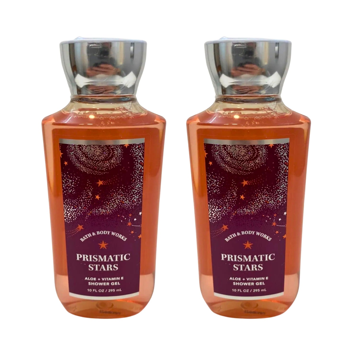 Bath & Body Works Shower Gel, Set of 2 Bottles, Each Bottle 10oz (Prismatic Stars)