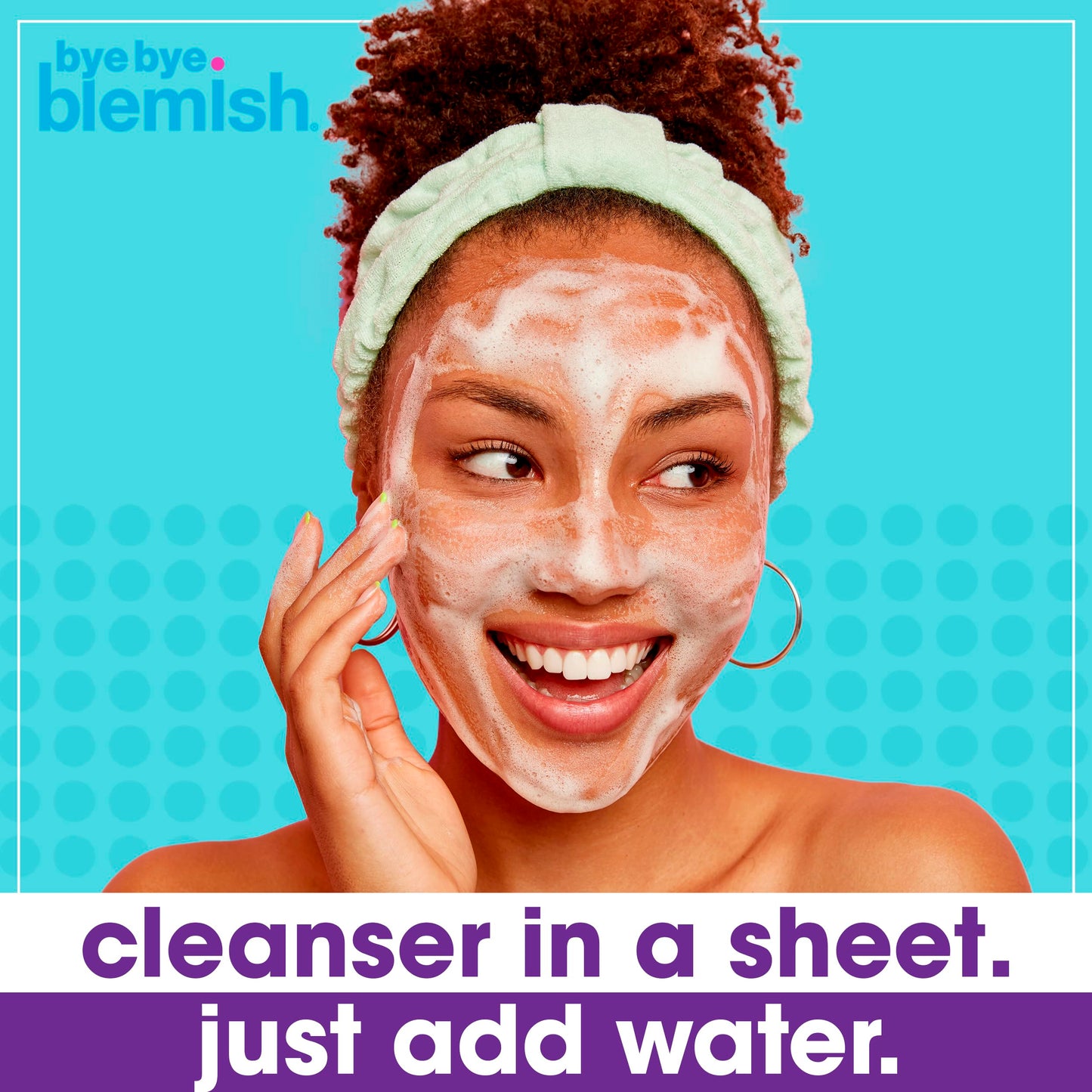 Bye Bye Blemish Dissolving Cleanser Sheets - Witch Hazel Oil-Control Face Wash, Water-Activated Facial Paper Soap for Acne-Prone Skin, Removes Dirt