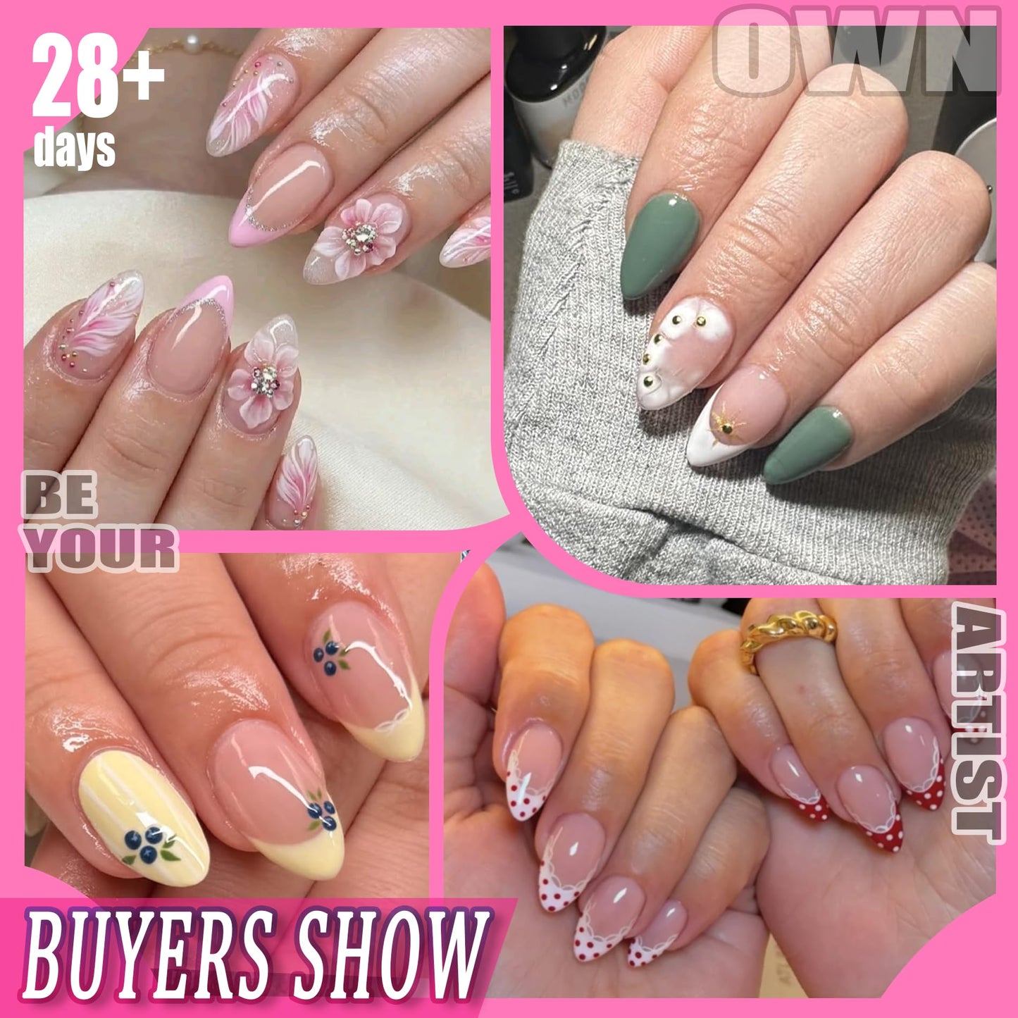 UNA GELLA Short Almond Nail Tips: 504PCS Short Fake Nails Soft Press On Gel Nail Tips Pre Shaped Almond Shape Home Nail Extension Full Cover, 12 Sizes Beauty and Personal Care UNA GELLA