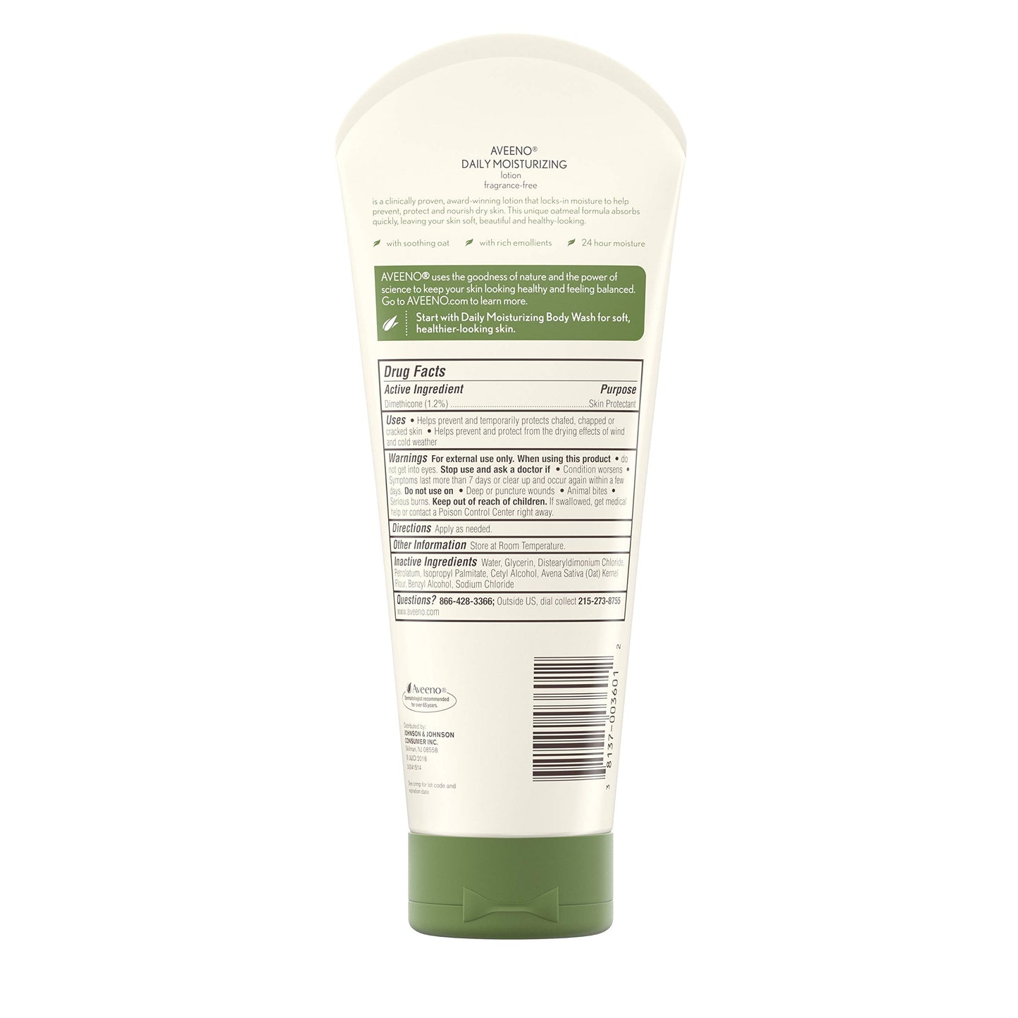 Active Naturals Daily Moisturizing Lotion by Aveeno, Fragrance Free, 8 Ounces
