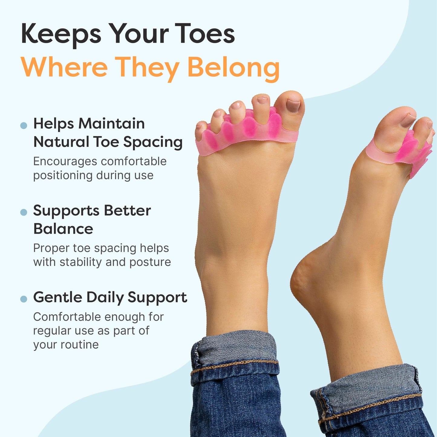 ZenToes Silicone Toe Spacers and Separators for Correct Toe Alignment, Bunion Relief, Hammertoe Straightener, Gel Orthopedic Corrector - 2 Pairs Beauty & Personal Care ZenToes