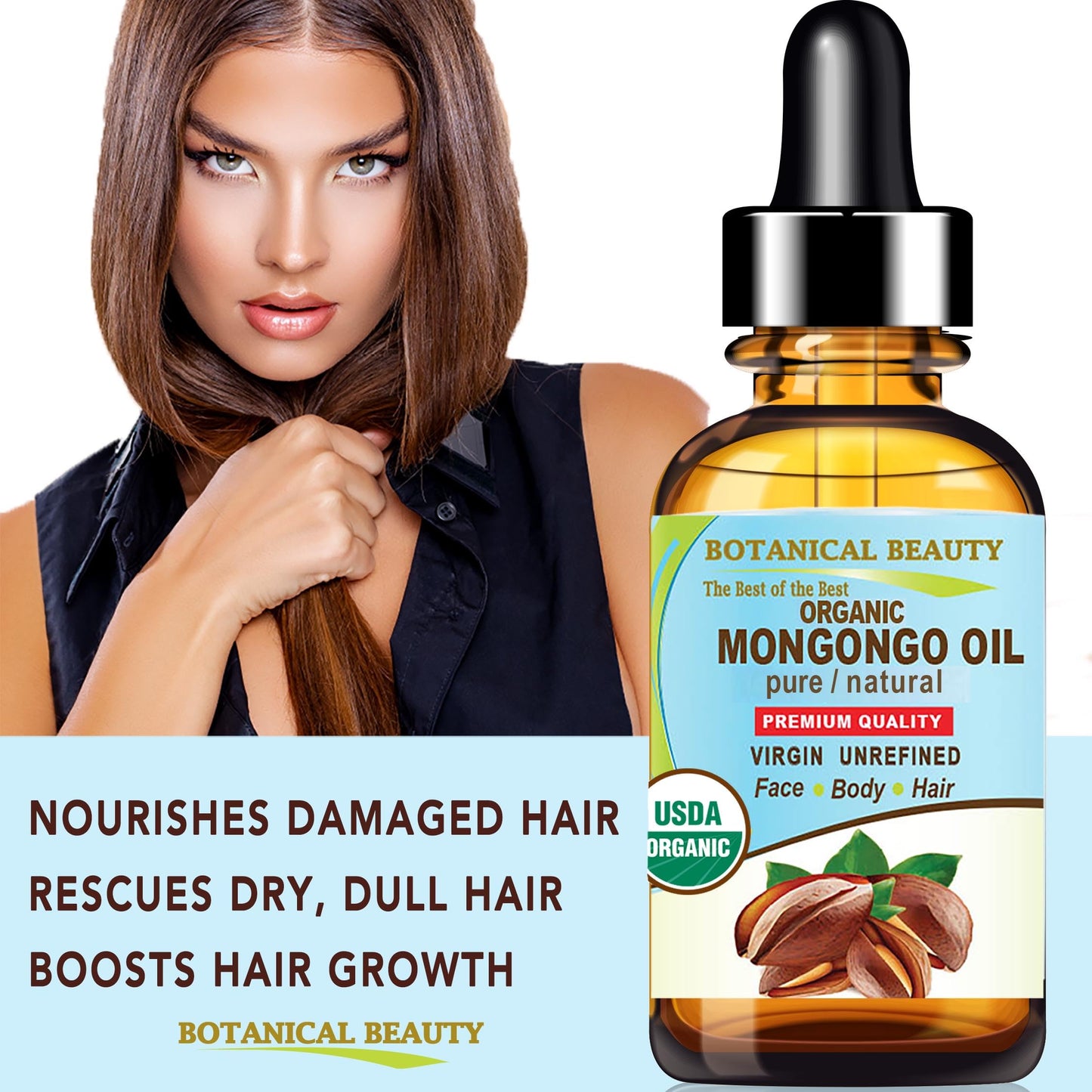 Botanical Beauty Organic MONGONGO OIL Manketti Seed Oil 100% Pure Natural Virgin Unrefined Cold-Pressed Carrier Oil for Face Skin Body Hair Lip Nails