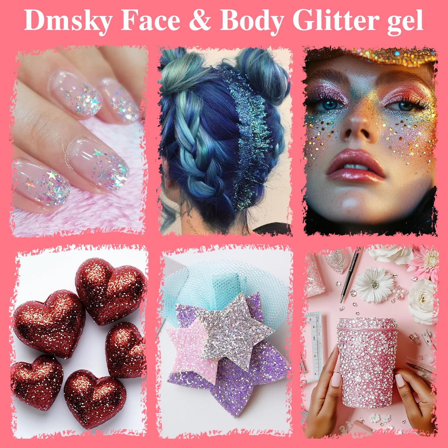 14 Colors Body Glitter,Face Glitter Makeup for Kids Women,Sparkly Chunky Hair Glitter for Eye Lip Nails,Mardi Gras Glitter Makeup Face Paint,Singer