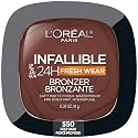 L'Oreal Paris Infallible Up to 24H Fresh Wear Soft Matte Longwear Bronzer. Waterproof, heatproof, Transfer, humidity and sweatproof, Deep Dark, 0.31