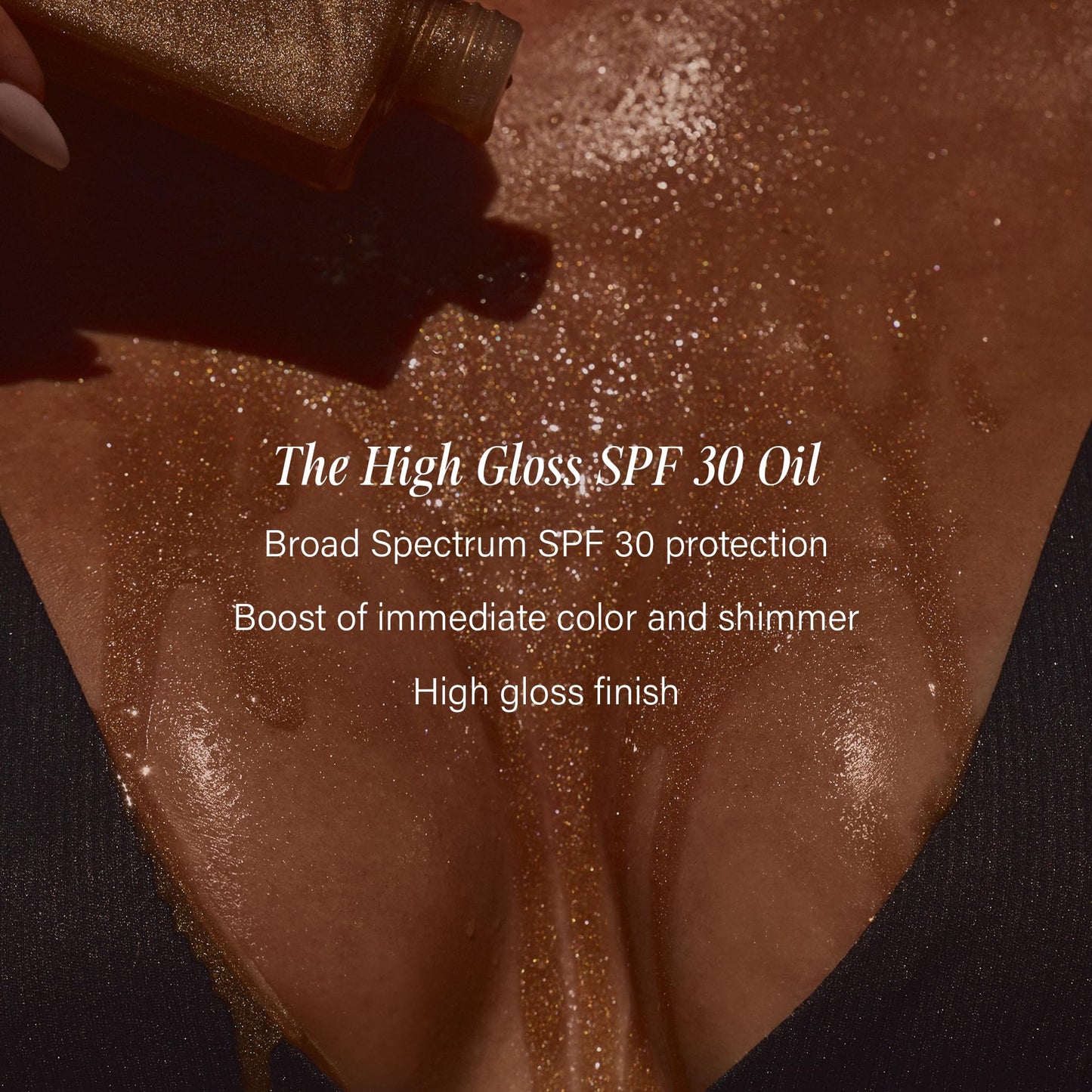 + Lux Unfiltered N°30 Shimmer Body Oil with SPF 30 - Hydrating & Nourishing High Gloss Tanning Oil, Instant Bronze Shimmer Sunscreen - Oxybenzone Free