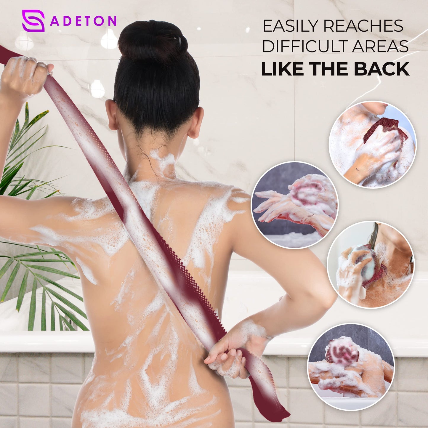 Adeton African Net Sponge, Authentic, Real, Black Owned, Exfoliating Bath Wash Cloth, Net Sponge, Body Exfoliator, Sapo, Shower Bath Accessories, Back