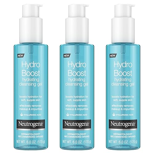 Neutrogena Hydro Boost Lightweight Hydrating Facial Cleansing Gel, Gentle Face Wash & Makeup Remover with Hyaluronic Acid, Hypoallergenic & Non