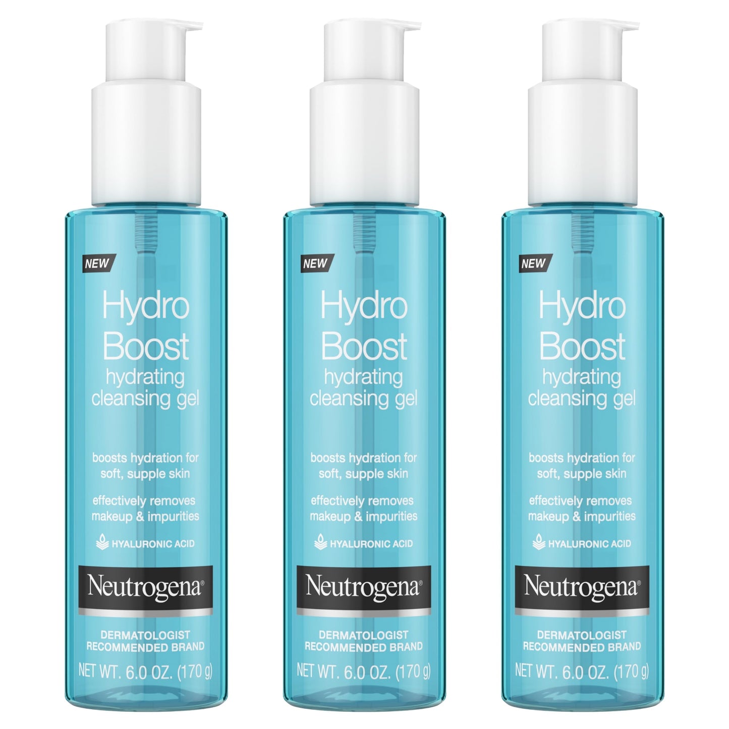 Neutrogena Hydro Boost Lightweight Hydrating Facial Cleansing Gel, Gentle Face Wash & Makeup Remover with Hyaluronic Acid, Hypoallergenic & Non